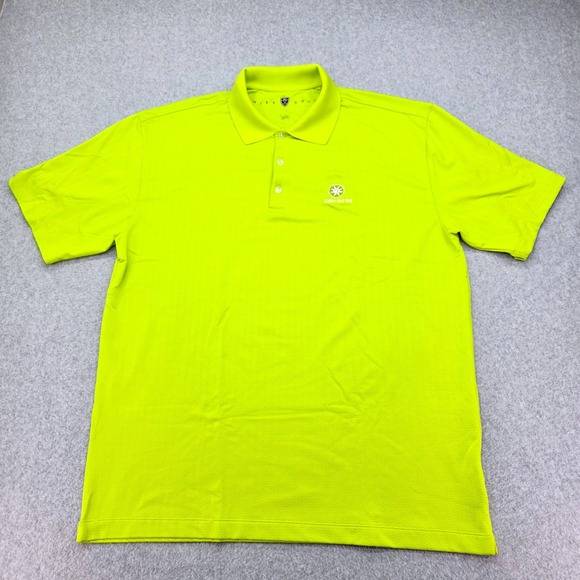 Nike Golf Polo Shirt Men's Size X-Large Lime Green Activewear w/ Nike Swoosh - Picture 2 of 13